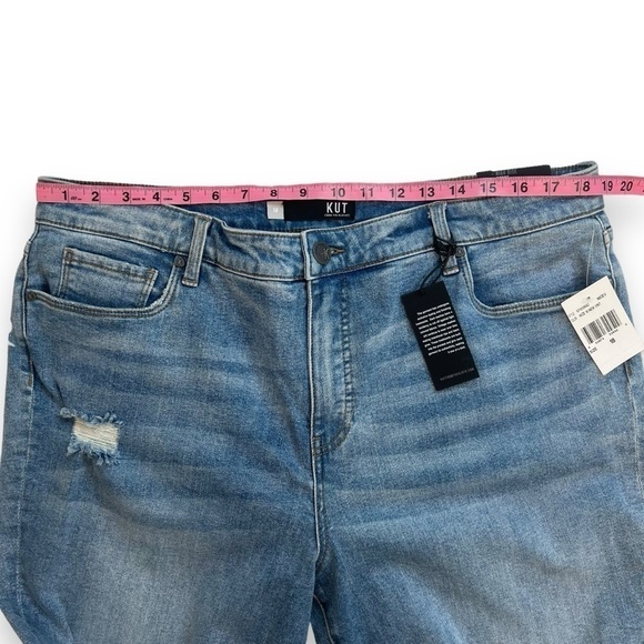Kut From the Kloth Reese High Rise Fab AB Distressed Straight Ankle Jeans 18 - Picture 8 of 11